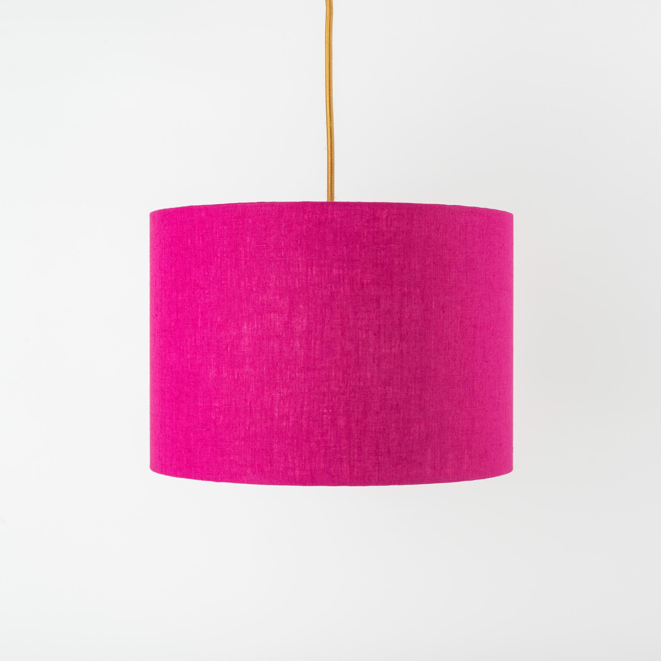 Natural Linen Fuschia Pink Lampshade - Image 2