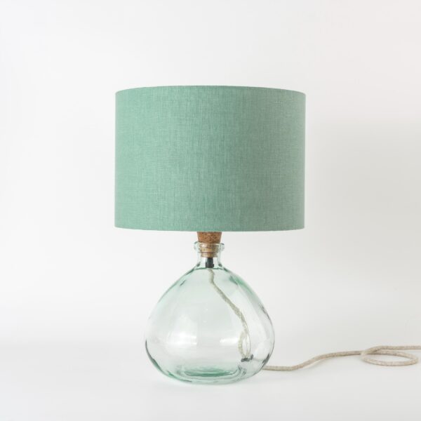 Natural Linen Dusty Turquoise Lampshade