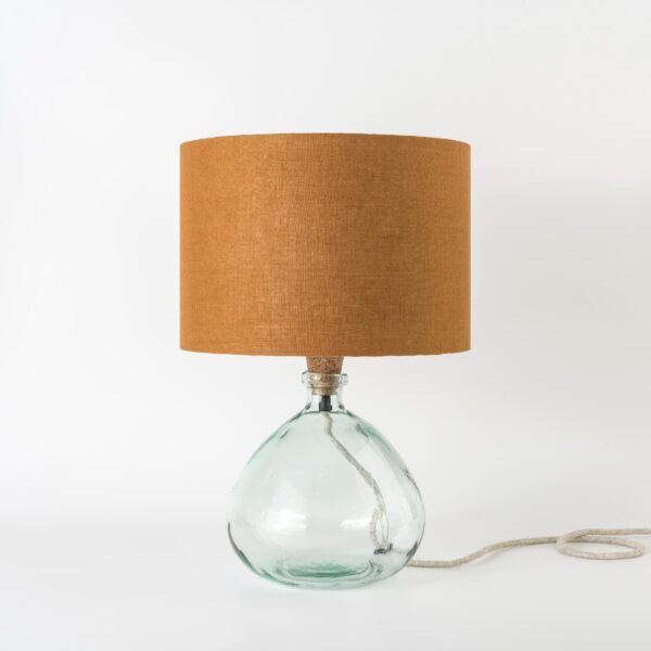 Natural Linen Rust Brown Lampshade