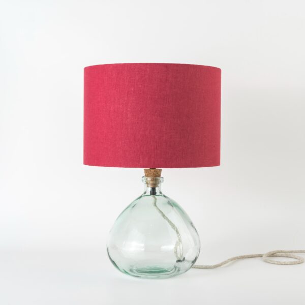 Natural Linen Raspberry Lampshade