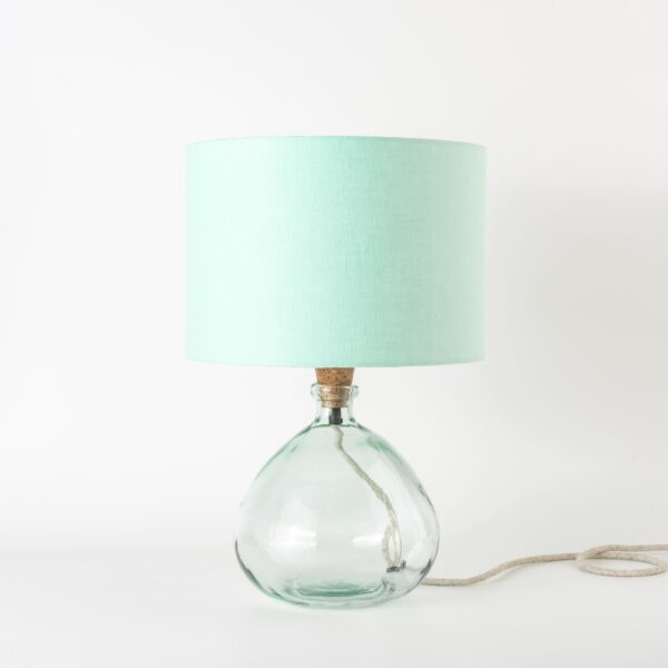 Natural Linen Mint Green Lampshade