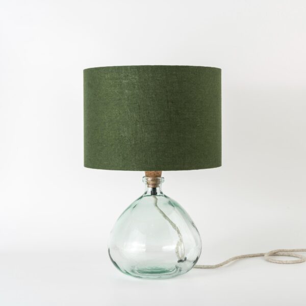 Natural Linen Avocado Green Lampshade