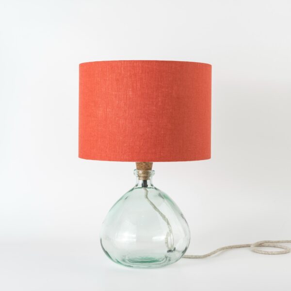 Natural Linen Brick Red Lampshade