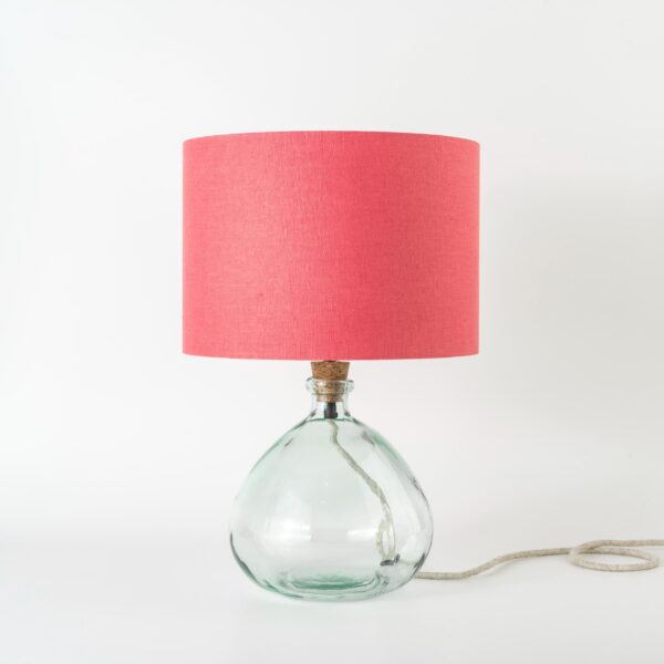 Natural Linen Coral Pink Lampshade