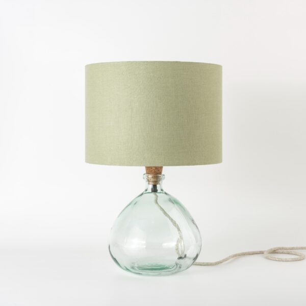 Natural Linen Light Sage Green Lampshade