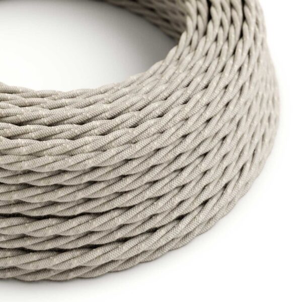 Twisted Electric Cable covered by Natural Linen TN01 Neutral (1 Metre)